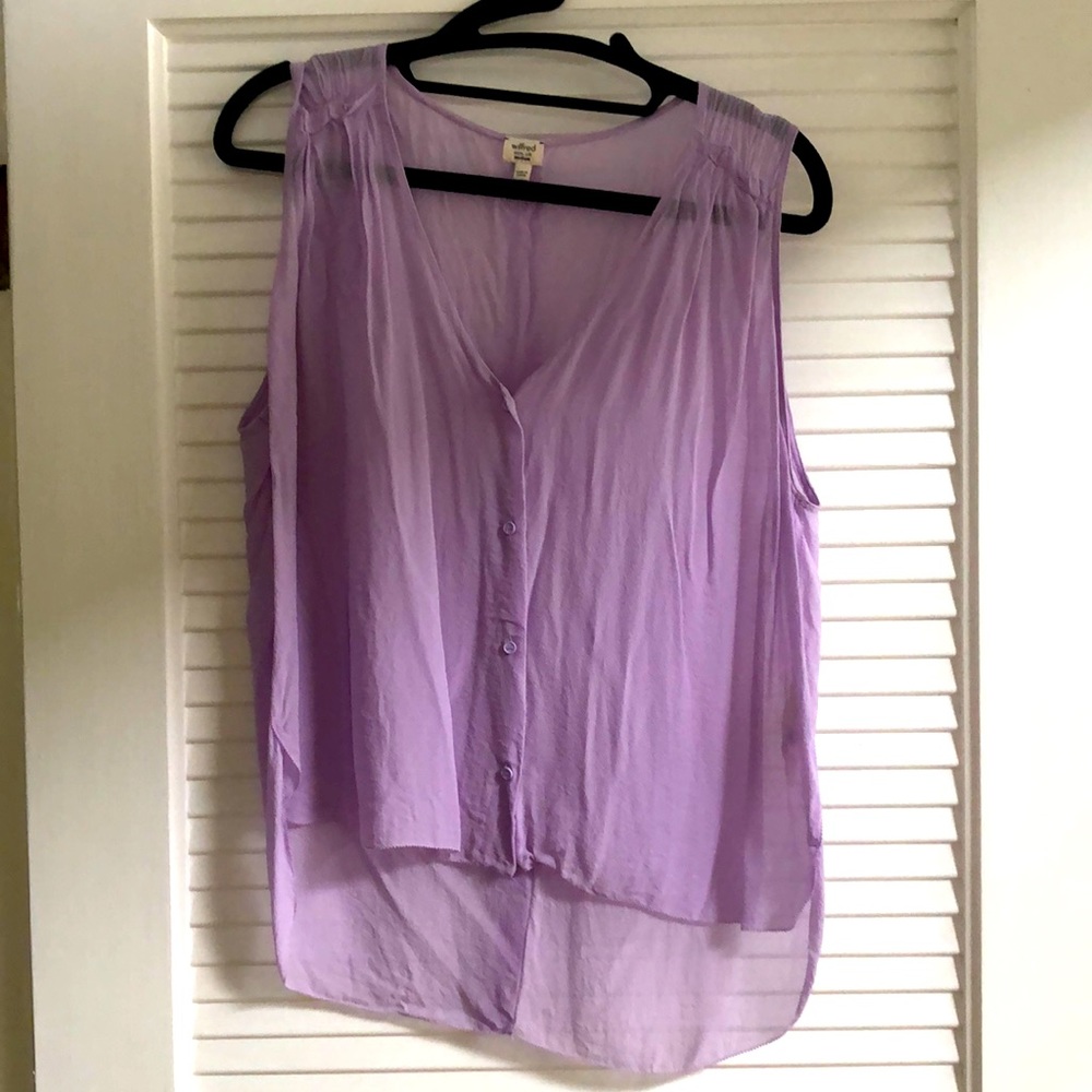 Aritzia Wilfred Medium Purple Silk Top